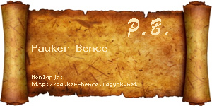 Pauker Bence névjegykártya