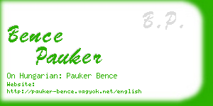 bence pauker business card